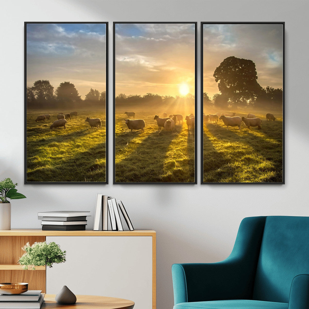 Sheep Wall Art Canvas Print – Rural Farm Animal Artwork