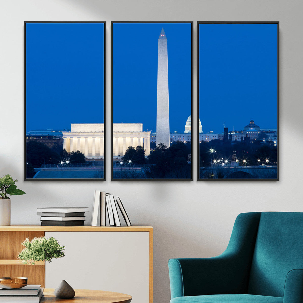 Washington DC Skyline Wall Art Canvas Print – Lincoln