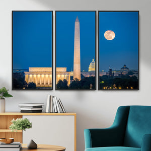 Washington DC Skyline Wall Art Canvas Print – Lincoln