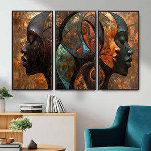 Abstract Afro American Women Wall Art Canvas Print