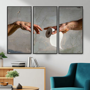 Funny Bathroom Wall Art Canvas, Creation of Toilet Paper