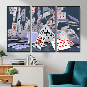 Playing Cards Canvas Wall Art | Casino Game Room Decor,