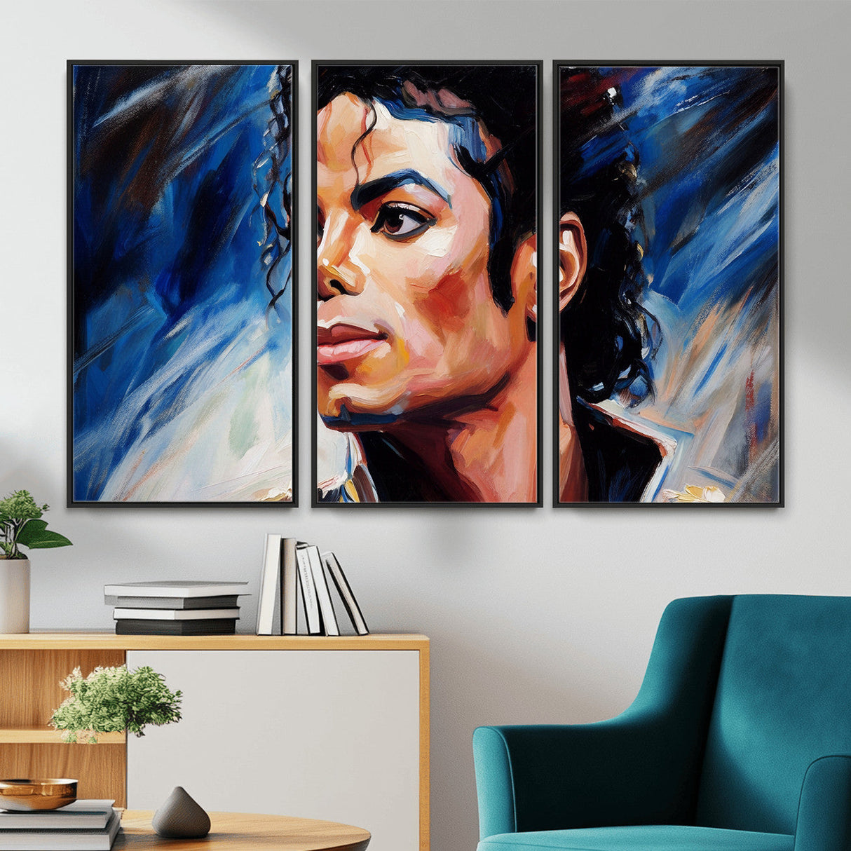Abstract Michael Jackson Photo Wall Art Canvas Print
