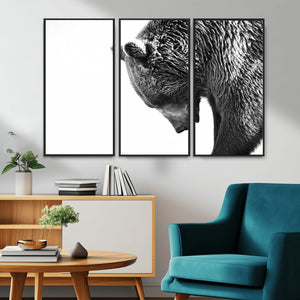 Black and White Grizzly 399 Bear Canvas Print Wall Art |