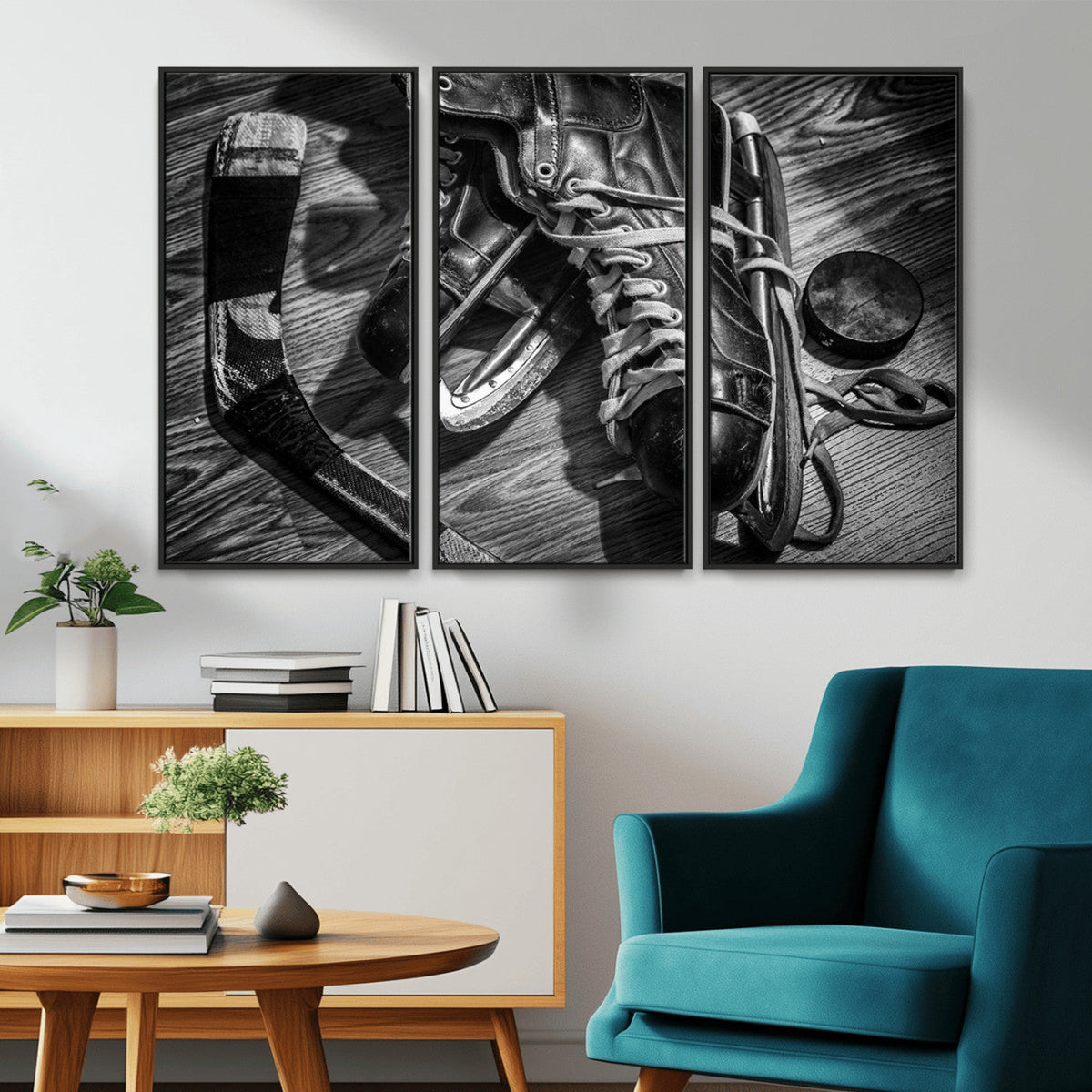 Old Pair of Mens Skates Wall Art Canvas, Men Skates Wall Art