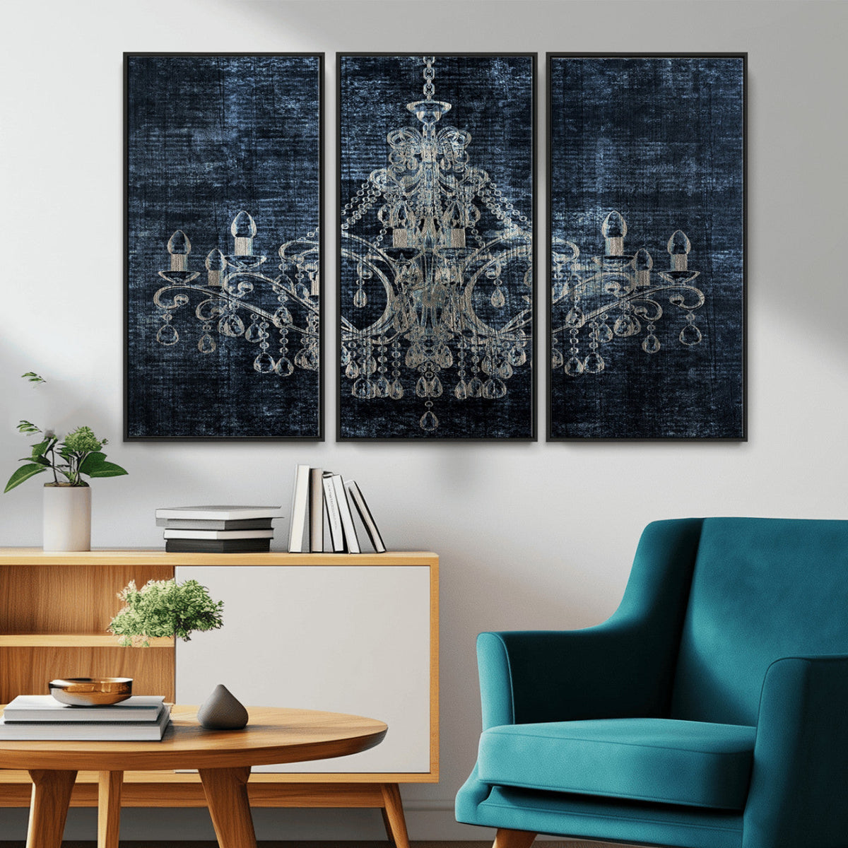 Dark Chandelier Wall Art Canvas Print