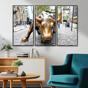 Charging Bull Wall Art Canvas Print