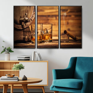 Rustic Whiskey and Barrel Canvas Print