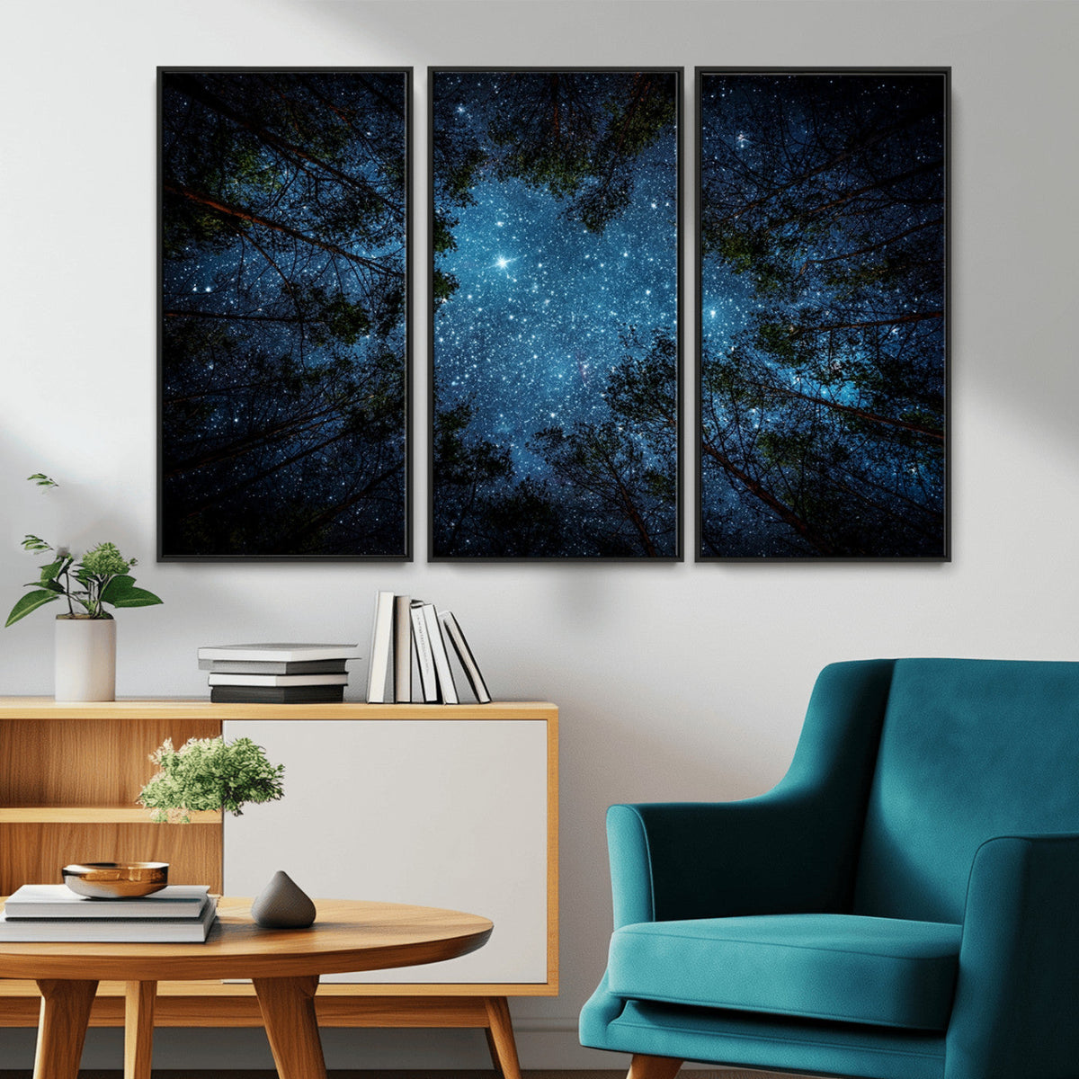 Forest and Stars Wall Art Canvas Print
