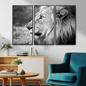 Lion Wall Art Canvas Print – Framed Majestic Wildlife