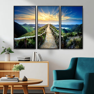 Mountain and Sunset Wall Art Canvas Print