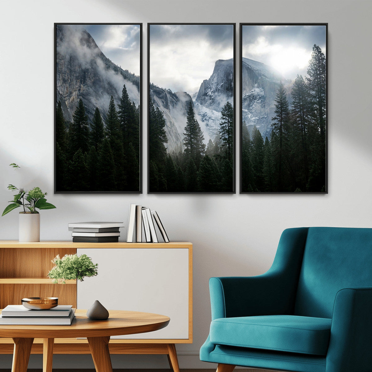 Yosemite National Park El Capitan Foggy Mountain Wall Art |