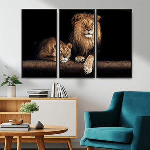 Lion Canvas Wall Art – Majestic Animal Print Artwork for