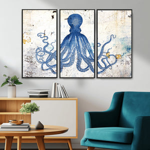 Octopus Canvas Wall Art | Coastal Marine Life Artwork for