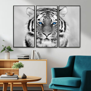 Black and White Tiger Wall Art Animal Canvas Print