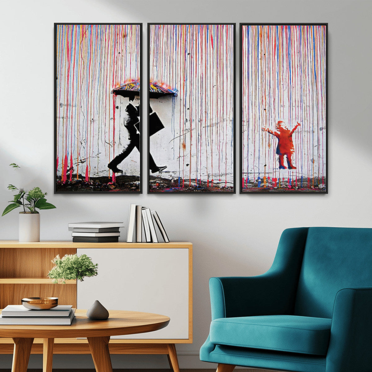 Banksy Wall Art Canvas Print, Framed Graffiti Art Picture