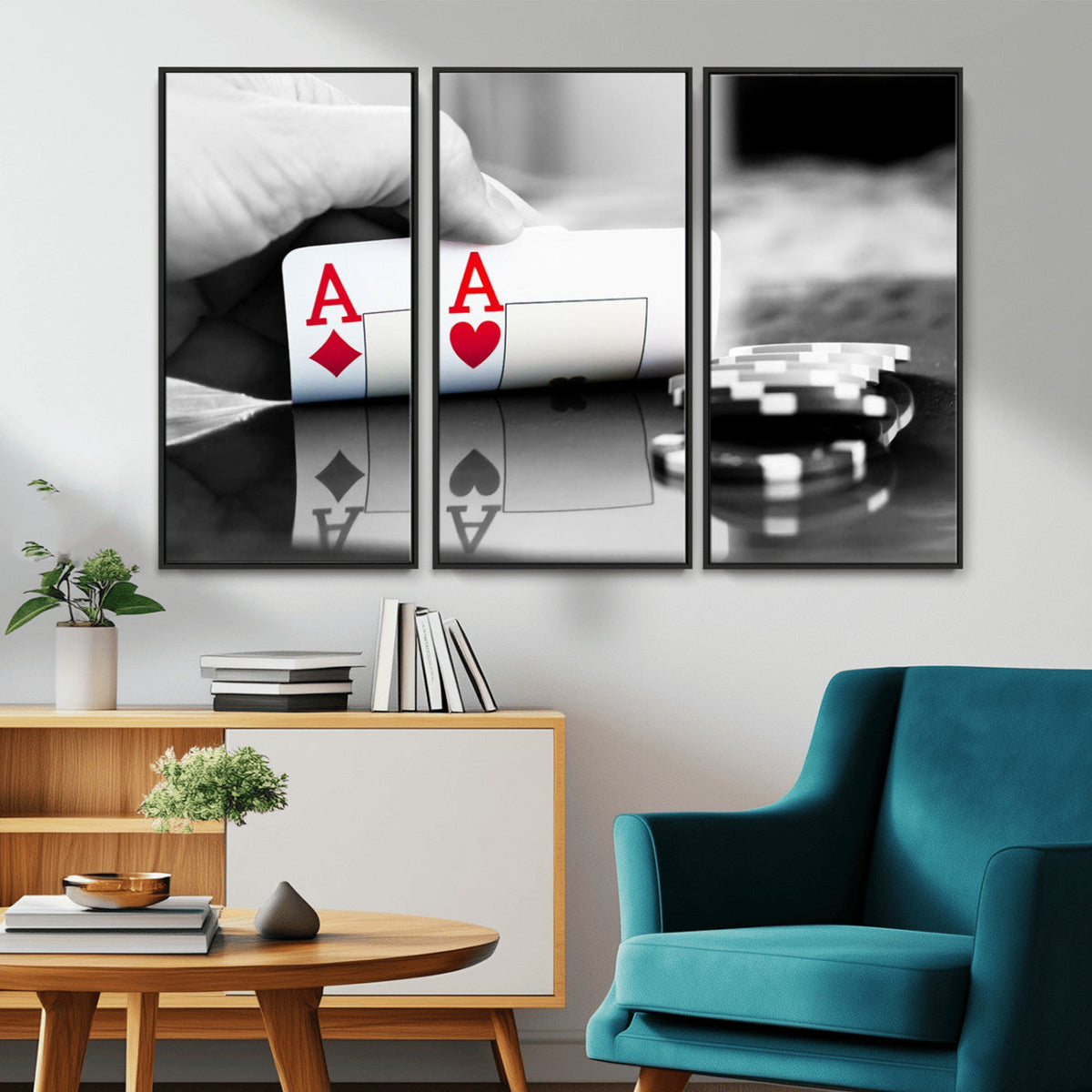 Aces Poker Art Poker Game Wall Art Canvas Print