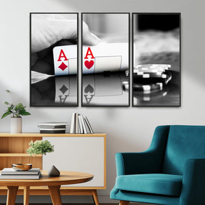 Aces Poker Art Poker Game Wall Art Canvas Print