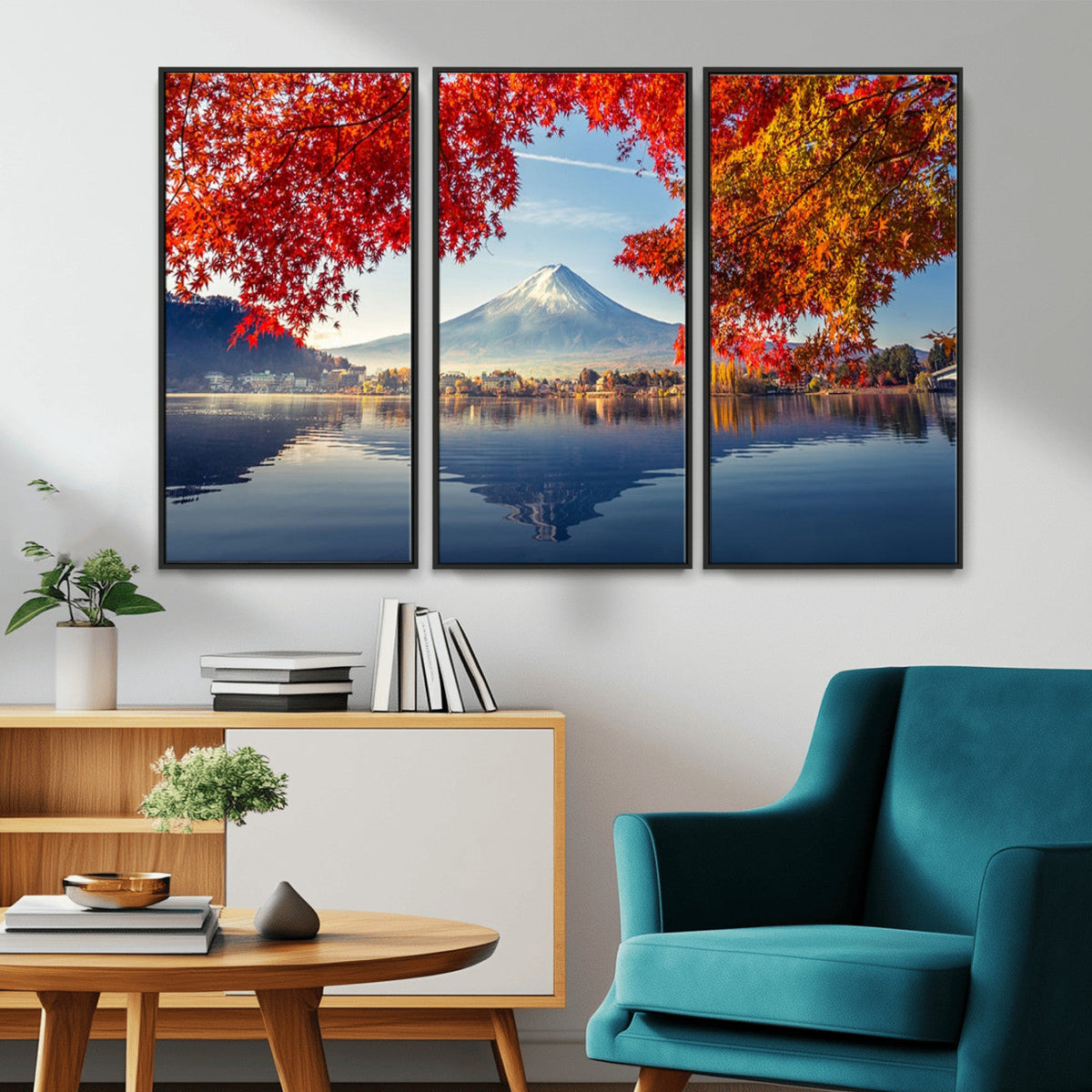 Mount Fuji Canvas Wall Art Japan Autumn Mountain Canvas