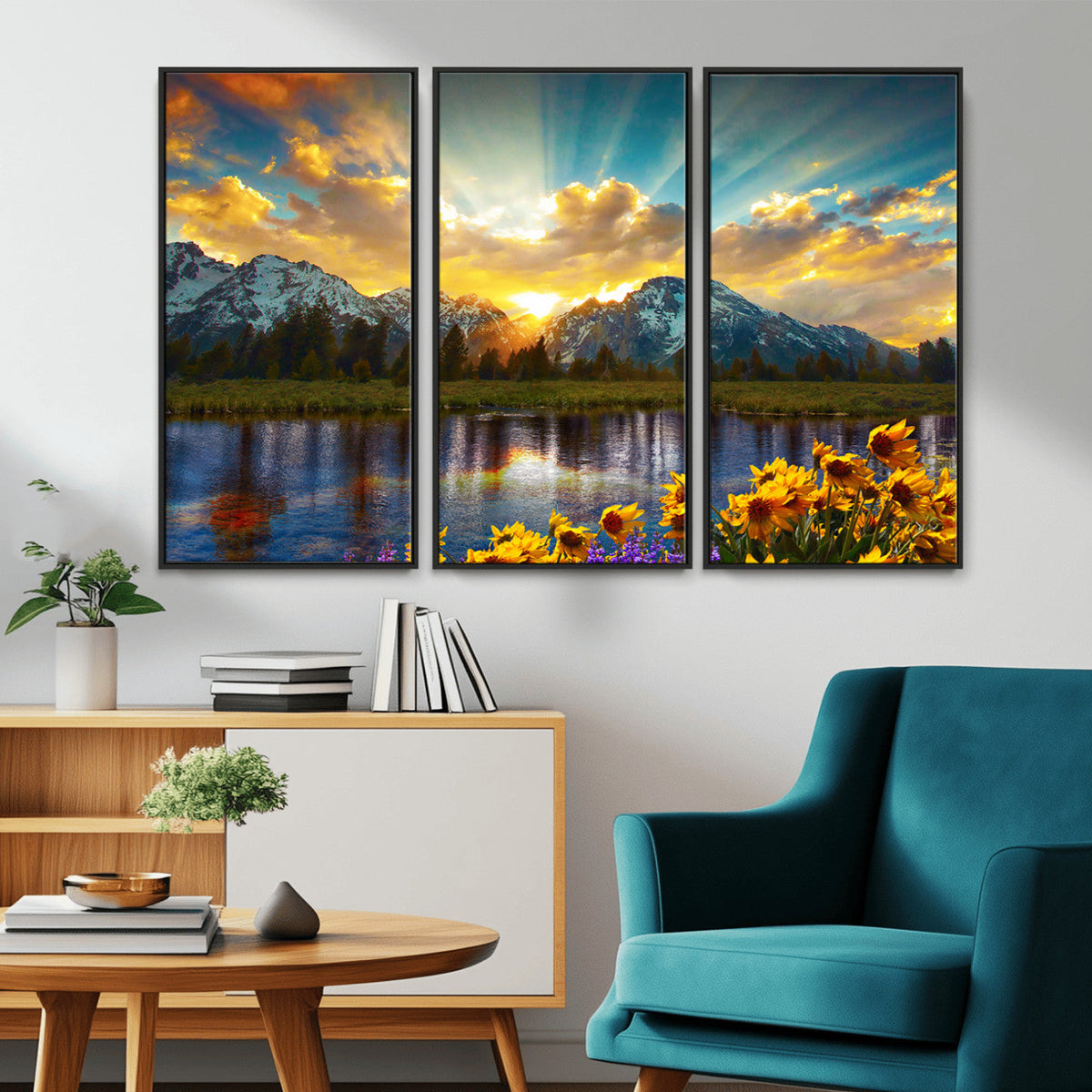 Grand Teton Park Sunrise Wall Art – Vibrant Landscape Canvas