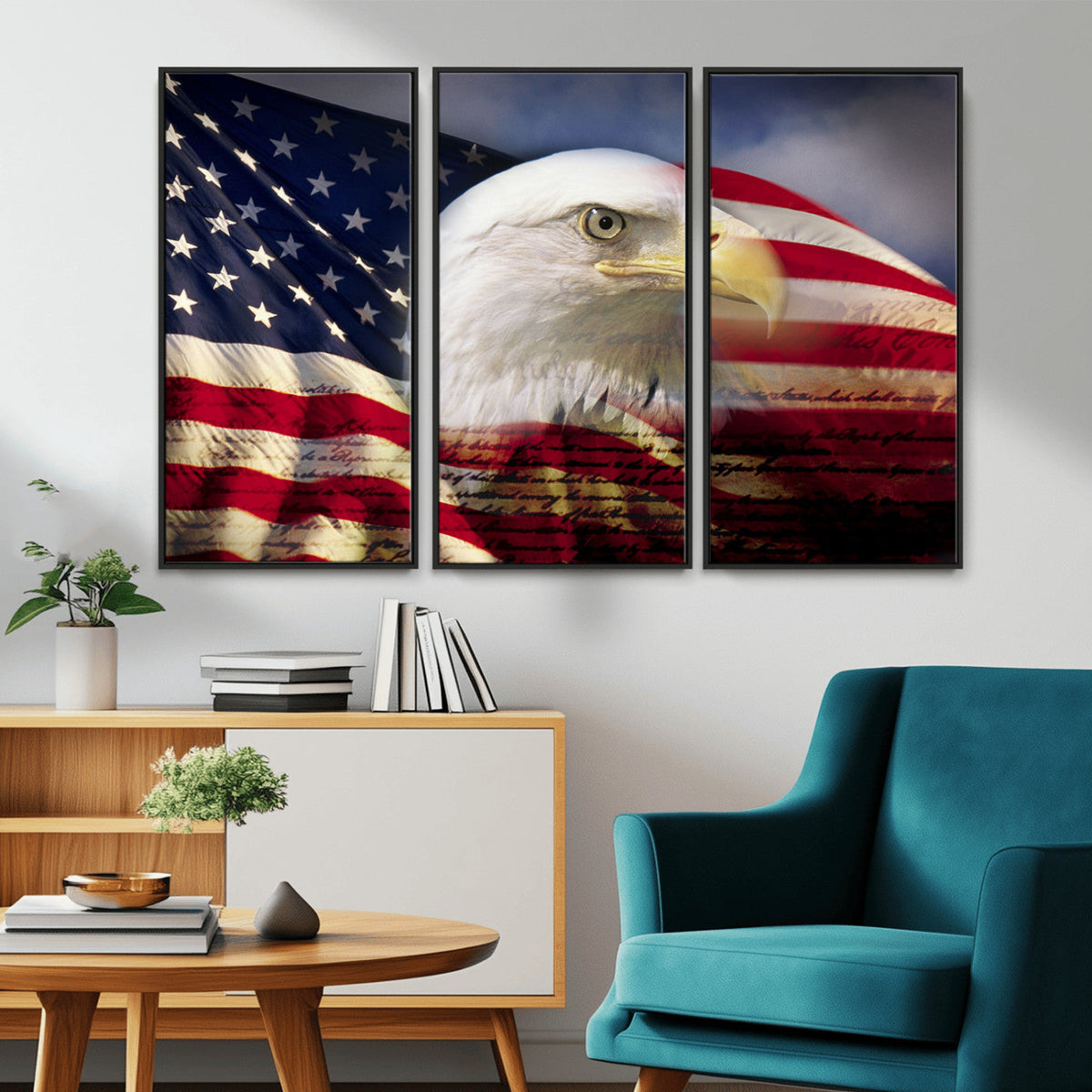 American Flag Eagle Symbol Wall Art, American Flag Eagle