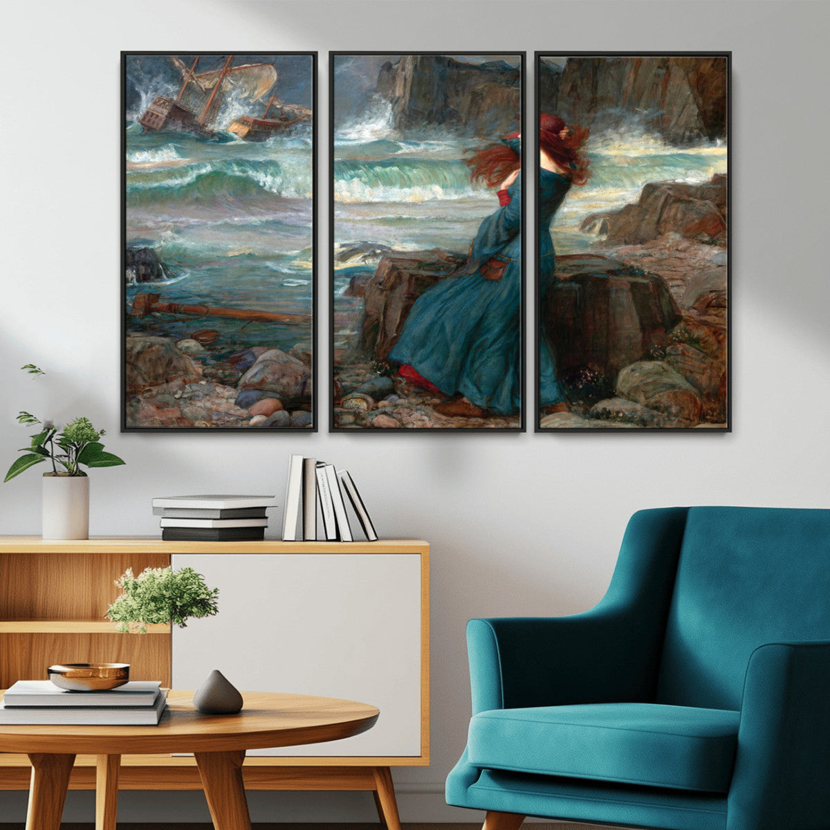 Miranda by the Shore Wall Art Canvas Print – Tempest Scene