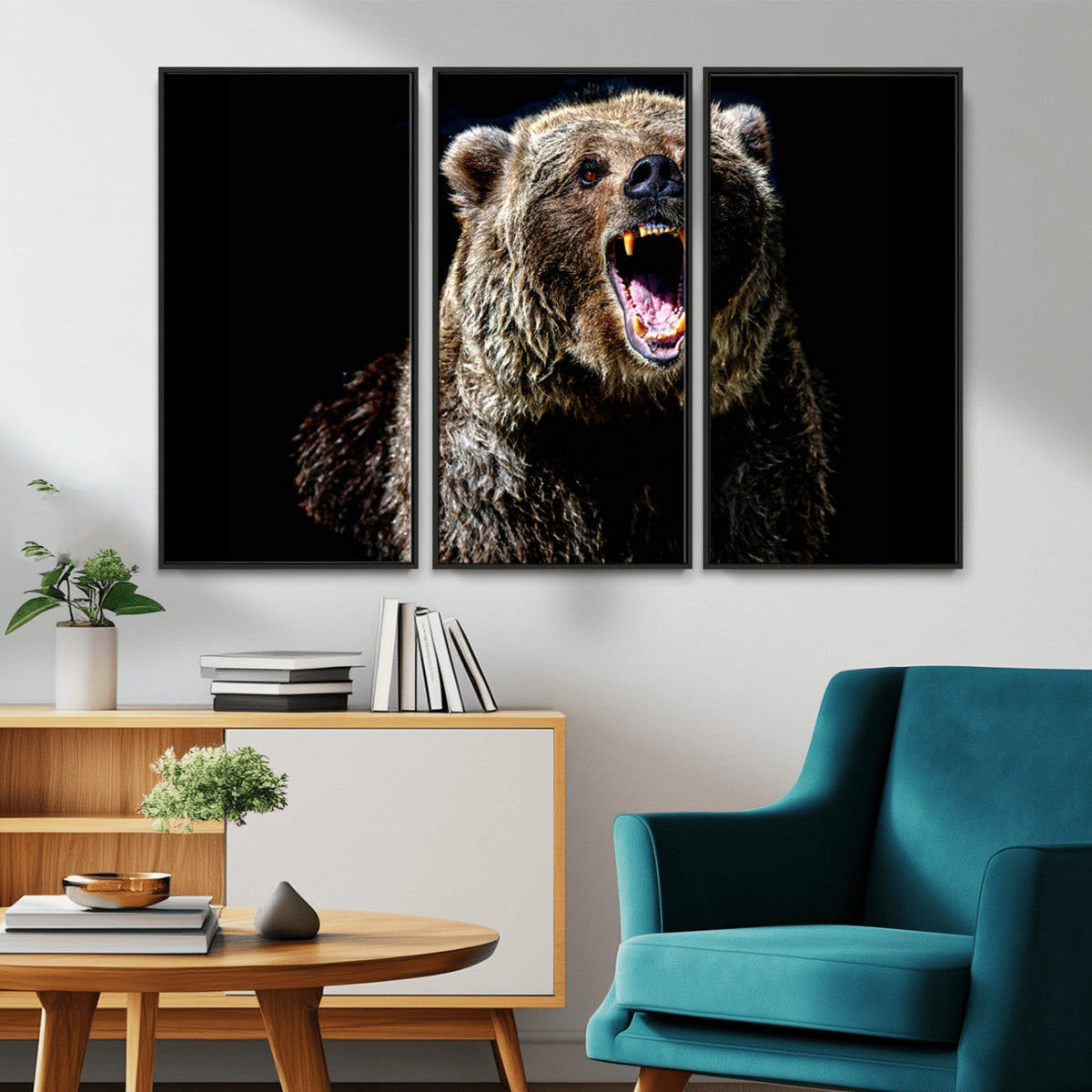 Grizzly Bear Canvas Print | Wildlife Wall Art for Cabin