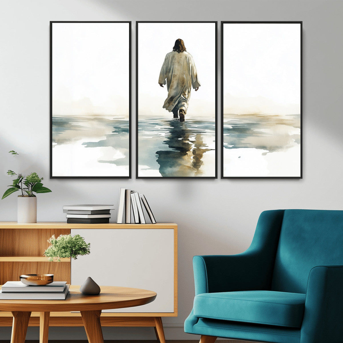 Abstract Jesus Wall Art Canvas Print, Christian Wall Art,
