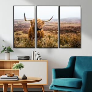 Scottish Highland Cow Canvas Wall Art – Rustic Farmhouse