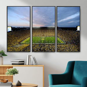 Michigan Stadium Wall Art Canvas Print, Vibrant Game Day