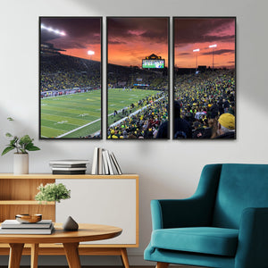Eugene Autzen Stadium Canvas Wall Art Print – Sunset Over