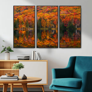 Fall Foliage Wall Art - Autumn Reflection Canvas Print,