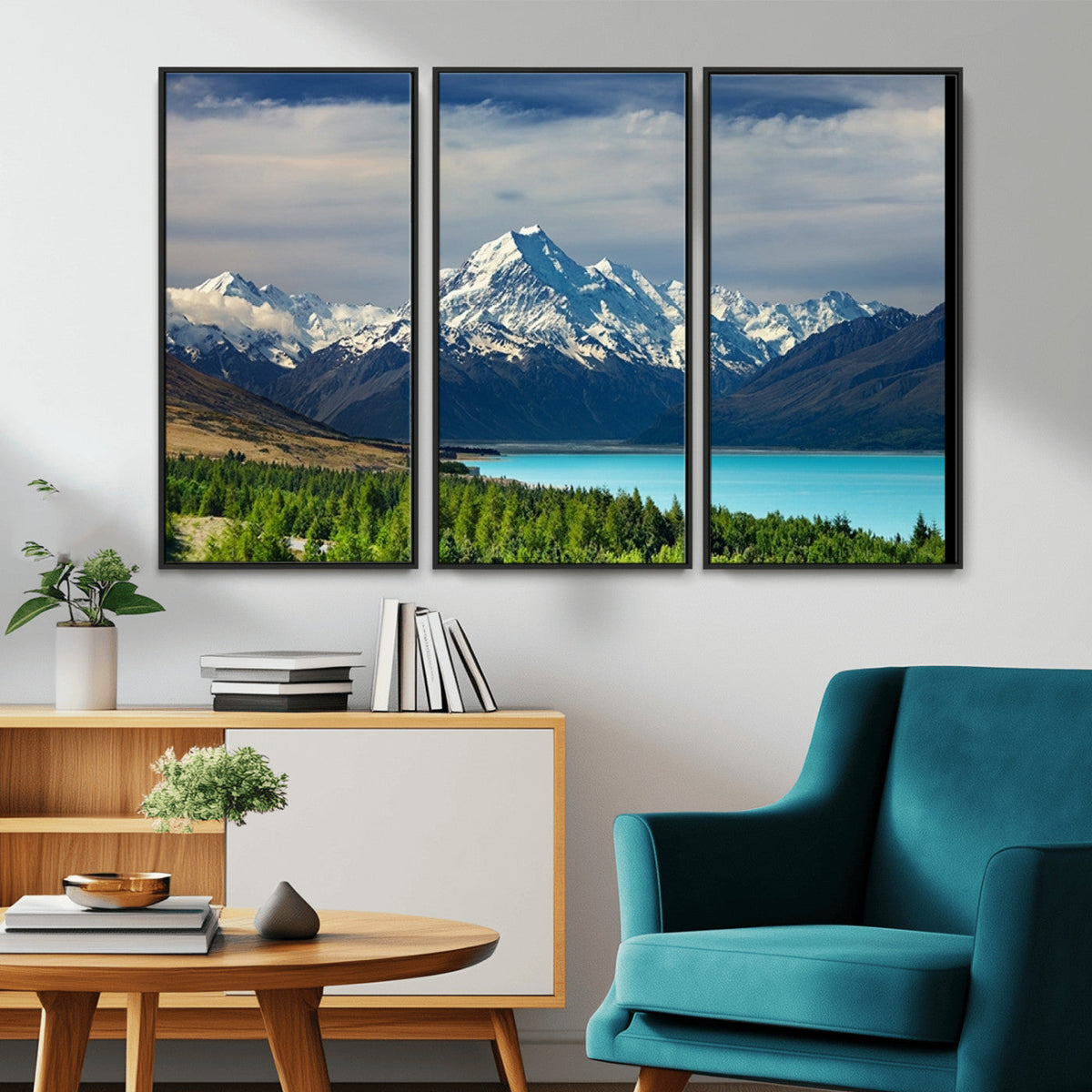 Mount Cook and Lake Pukaki Canvas Wall Art Print – Majestic