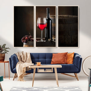 Red Wine and Bottle Canvas Print