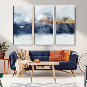 Abstract Mountain Range Art Canvas Print | 3 Panel
