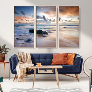 Serene Weather On The Beach Wall Art Canvas Print