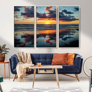 Beach Sunset Print - Stunning Ocean Canvas Artwork with