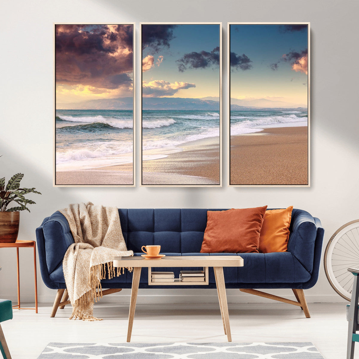 Cloudy Weather Beach Sunset Canvas Print | Sunrise Wall Art