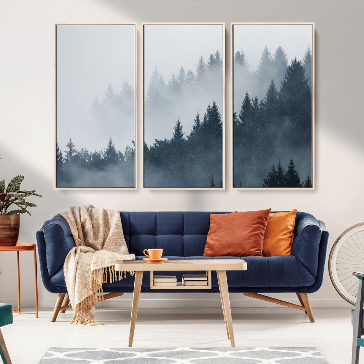 Foggy Pine Forest Wall Art Canvas Print