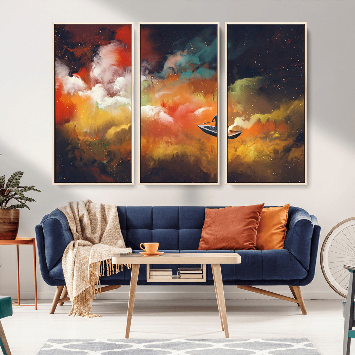 Surreal Space Adventure Canvas Wall Art – Dreamlike Abstract