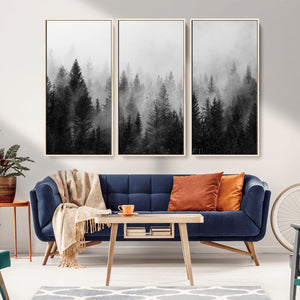 Fogy Forest Canvas Wall Art Print - Mountain Wall Art with