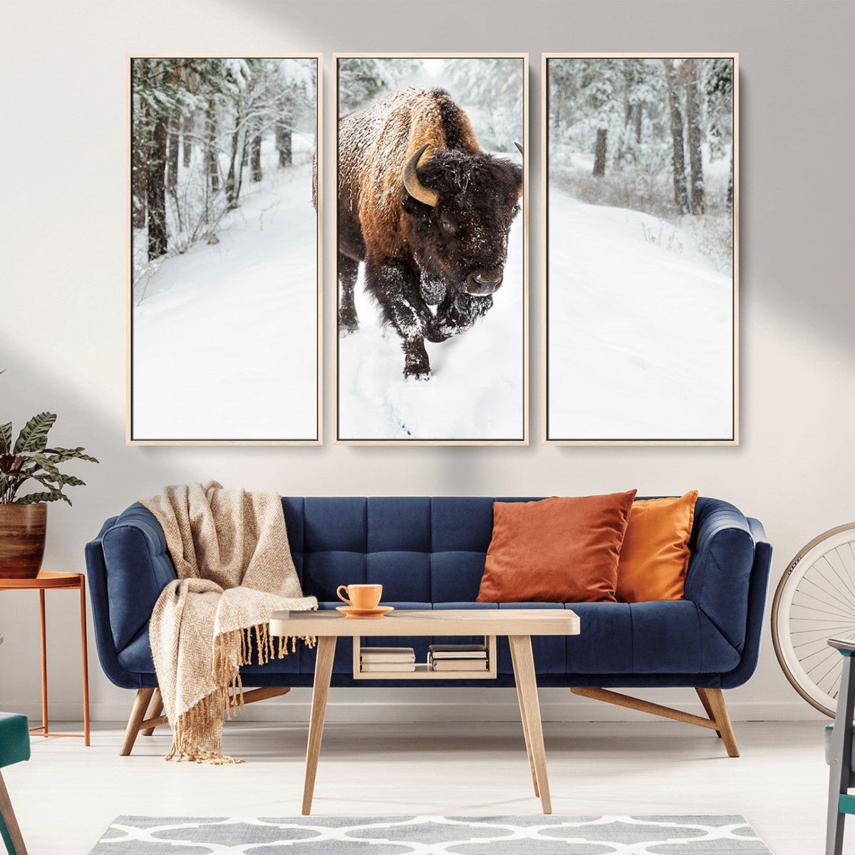 Bison Wall Art Canvas Print For Farmhouse, Animal Canvas