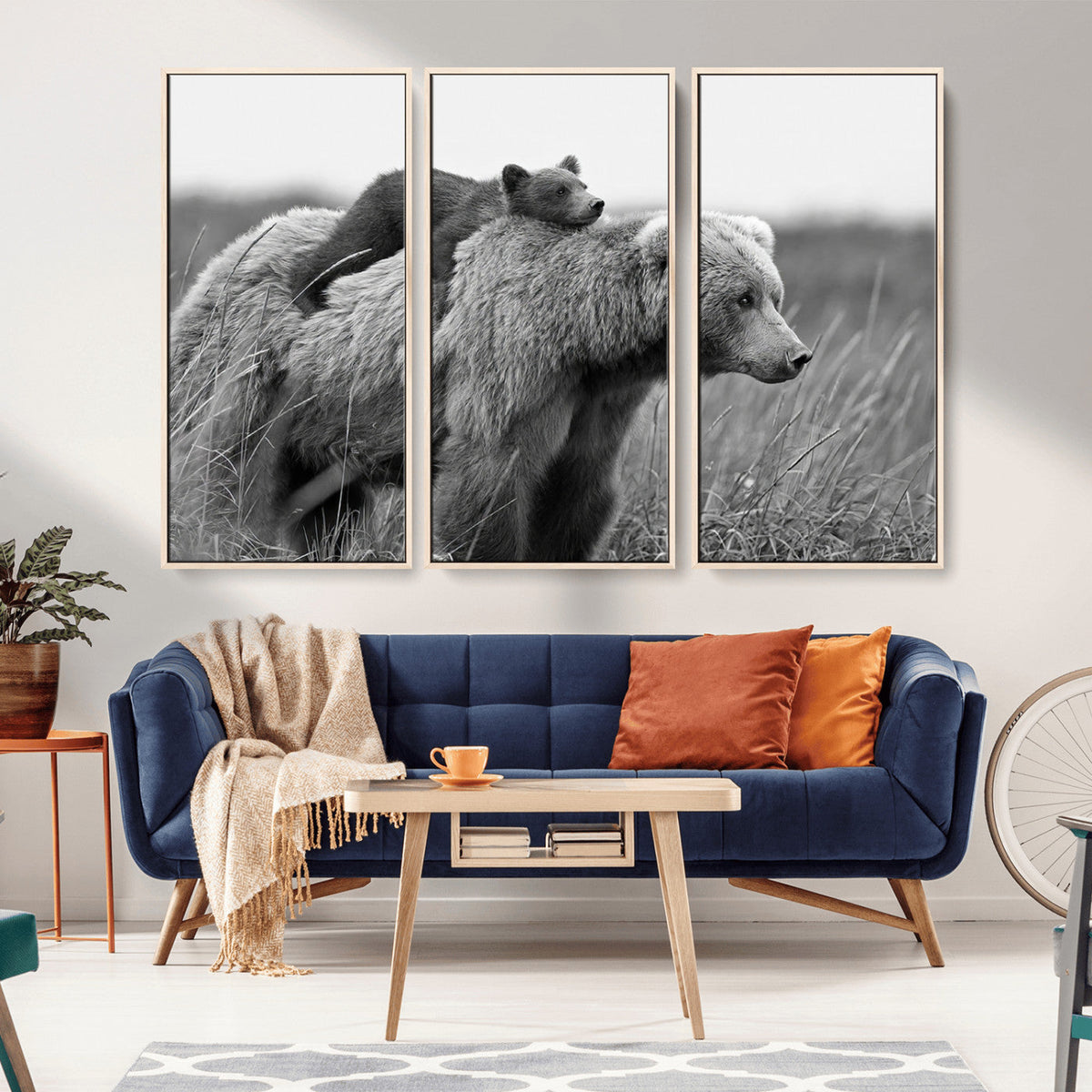 Bear and Cub Wall Art Canvas | 399 Bear Cub