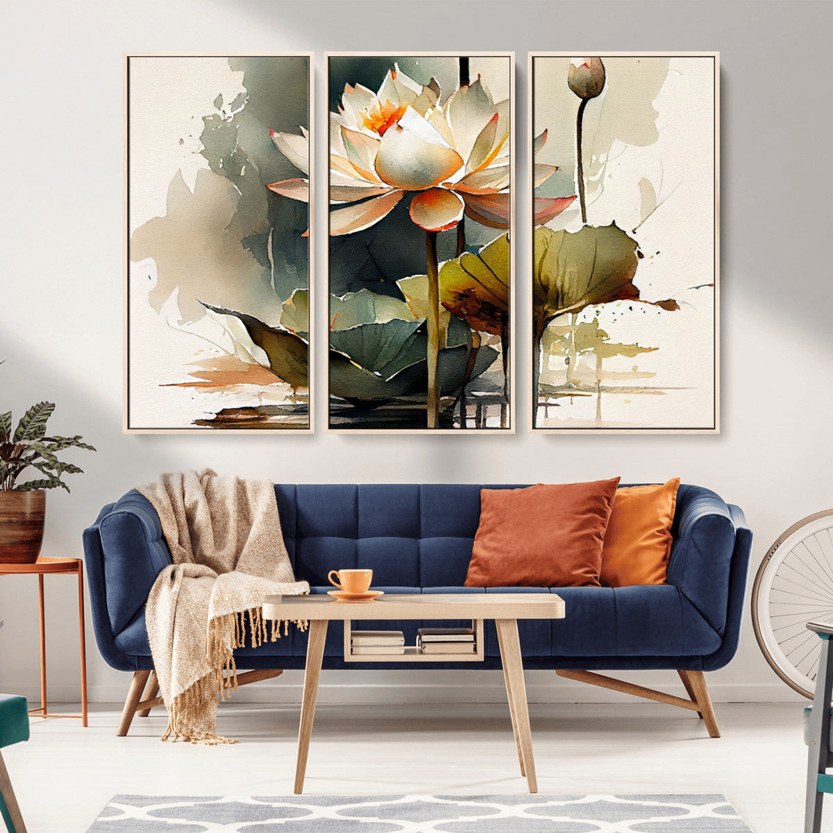 Lotus Flower Watercolor Canvas Print – A Symbol of Serenity