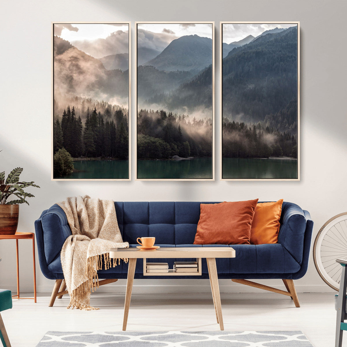 Foggy Mountain Canvas Print Forest Wall Art
