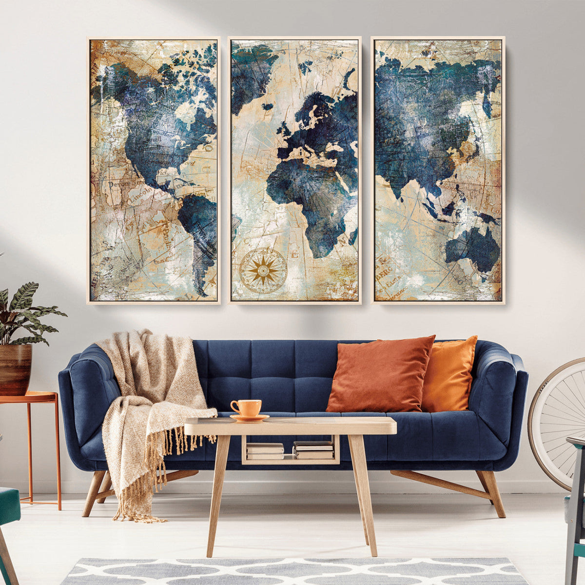 World Map Canvas Print – Framed Wall Art for Couples,