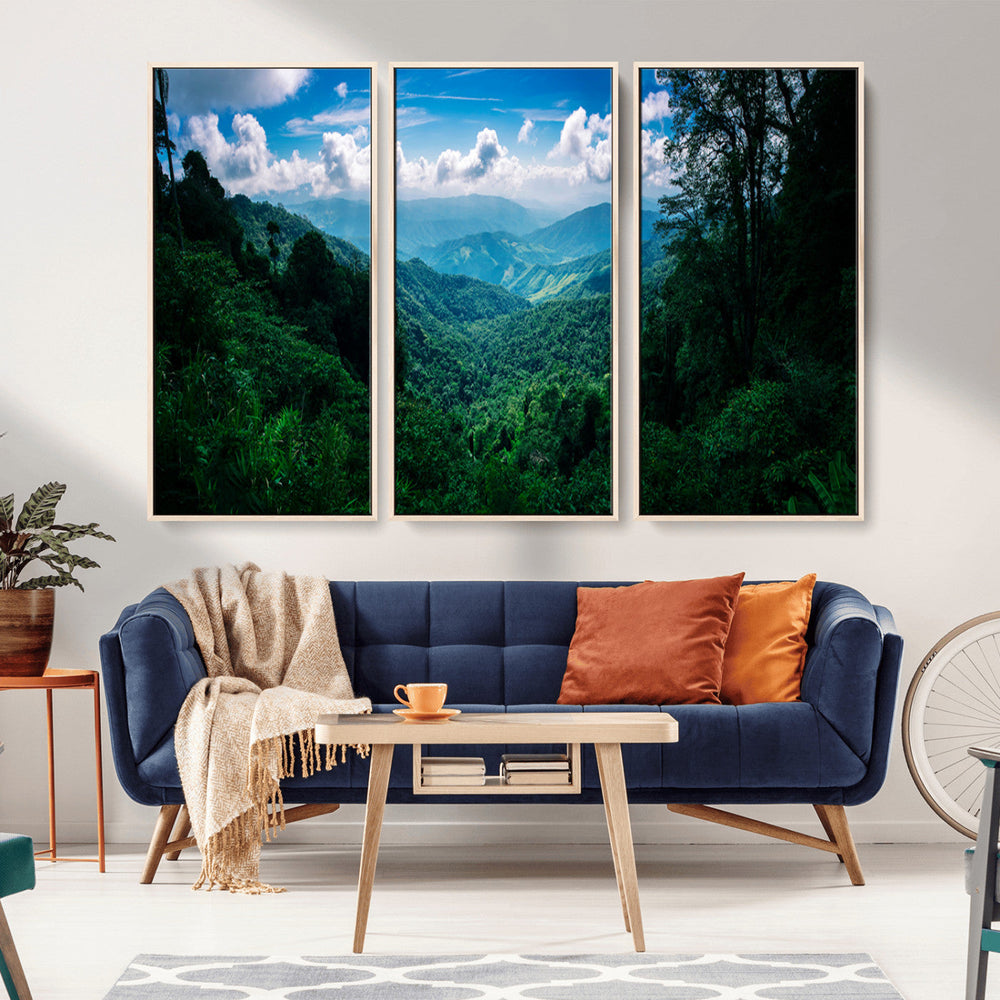 Tropical Jungle Wall Art Canvas Print – Framed Lush Valley