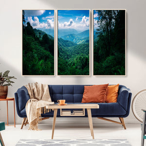 Tropical Jungle Wall Art Canvas Print – Framed Lush Valley