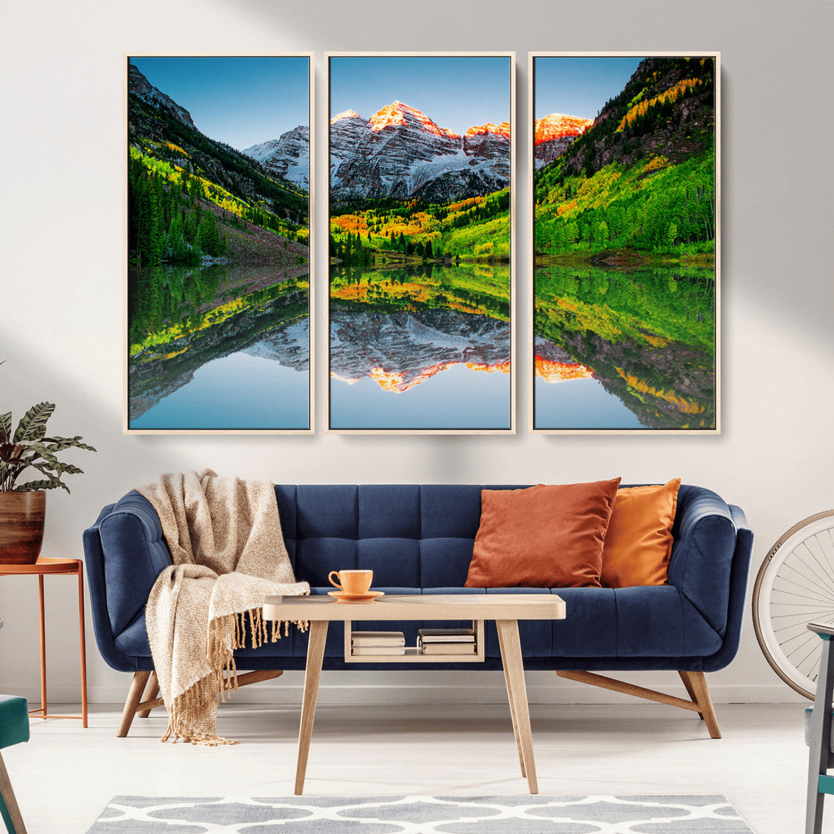 Majestic Snow-Capped Peaks Wall Art Canvas Print, Vibrant