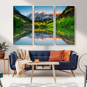 Majestic Snow-Capped Peaks Wall Art Canvas Print, Vibrant